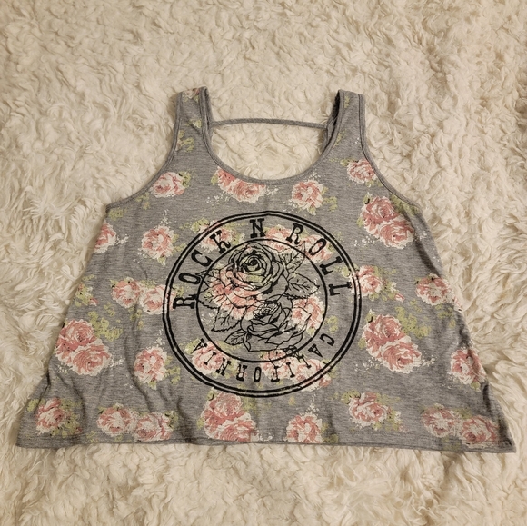 ✨️2/$20 EUC "Rock N Roll California" Crop Tank Top Medium - Picture 3 of 5
